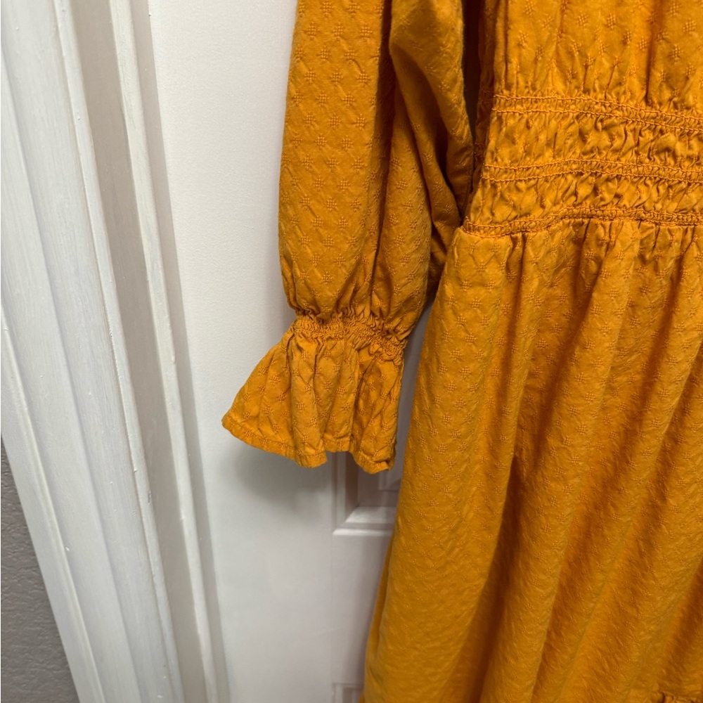 Universal Thread Saffron Yellow Textured Eyelet F… - image 3
